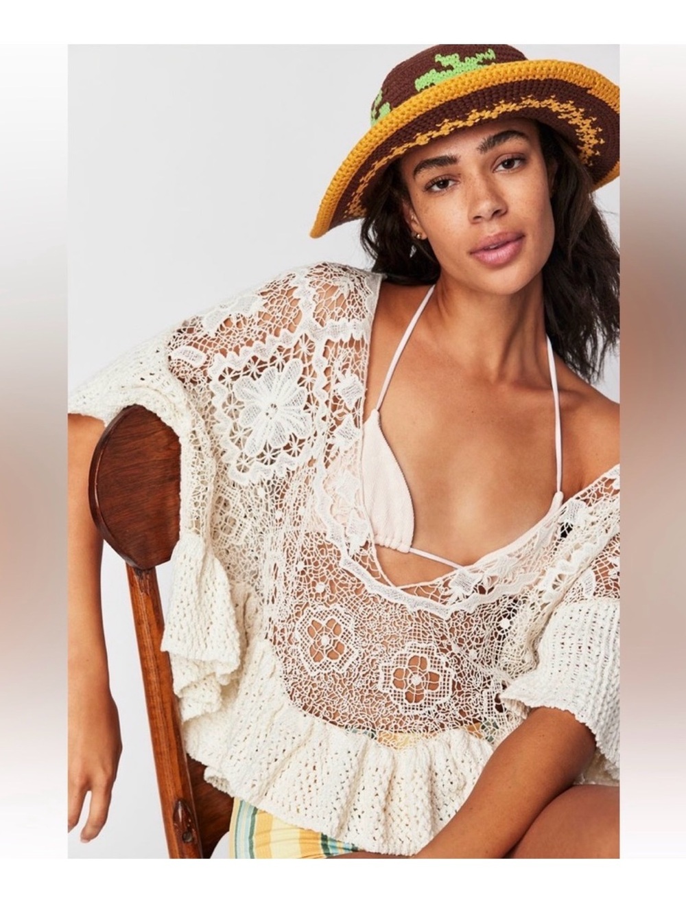 Free People Palm Springs Crochet Bucket Hat